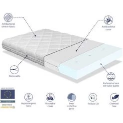 DORMALIT LOT X2 Matelas Mousse 80X180 CARAMEL, Epaisseur 11 CM, Ergonomique Et Respirant -Matelas Soldes Boutique 67221364 3