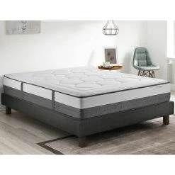 HBEDDING Ensemble Matelas Mémoire De Forme 140x190 + Sommier + Couette + 2 Oreillers - Memo Graphene - Noir -Matelas Soldes Boutique 67384791 3