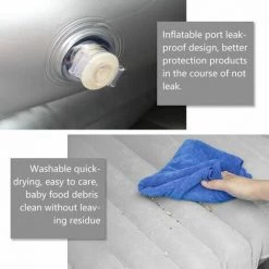LLOVE Lit Gonflable Pour Voiture Matelas De Couchage Pour Voiture Coussin D'échappement Central Et Arrière Lit De Voyage Gris -Matelas Soldes Boutique 67914676 3