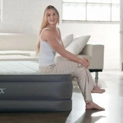 Lit Gonflable électrique 2 Personnes Queen Size Intex PremAire I - Gris -Matelas Soldes Boutique 6968920 5